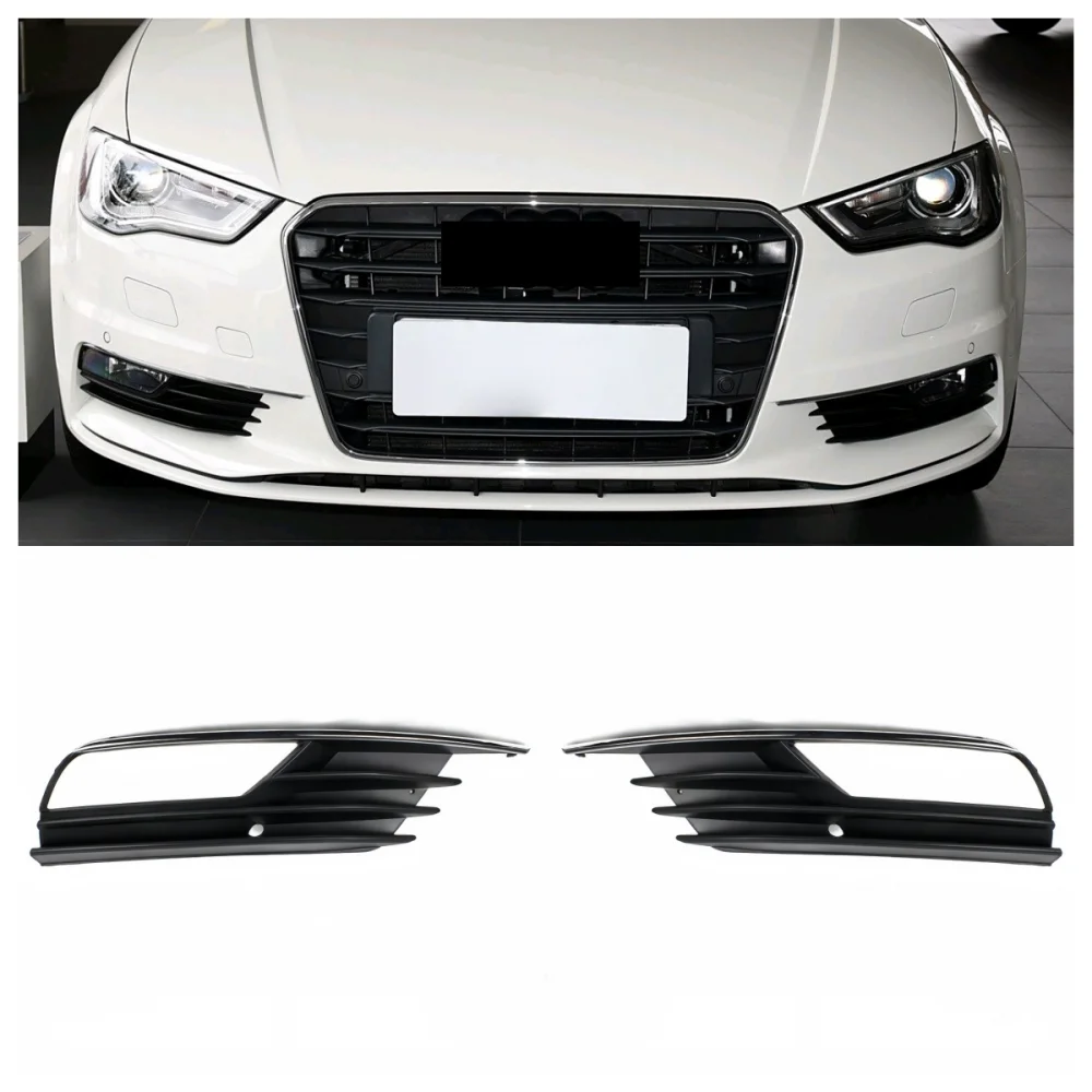 

Front Bumper Fog Lights Lamp Grille Cover For Audi A3 Sedan 8V3807681A 2013-2017 and For Audi A3 Hatchback 8V5807681A 2013-2016