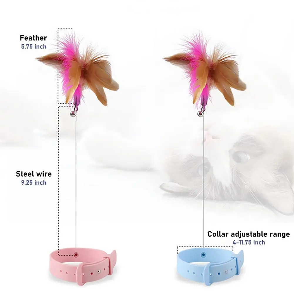 Juguetes para gatos, Collar de plumas, autocuración, interactivo, divertido, palo, Collar multifuncional, suministros para mascotas