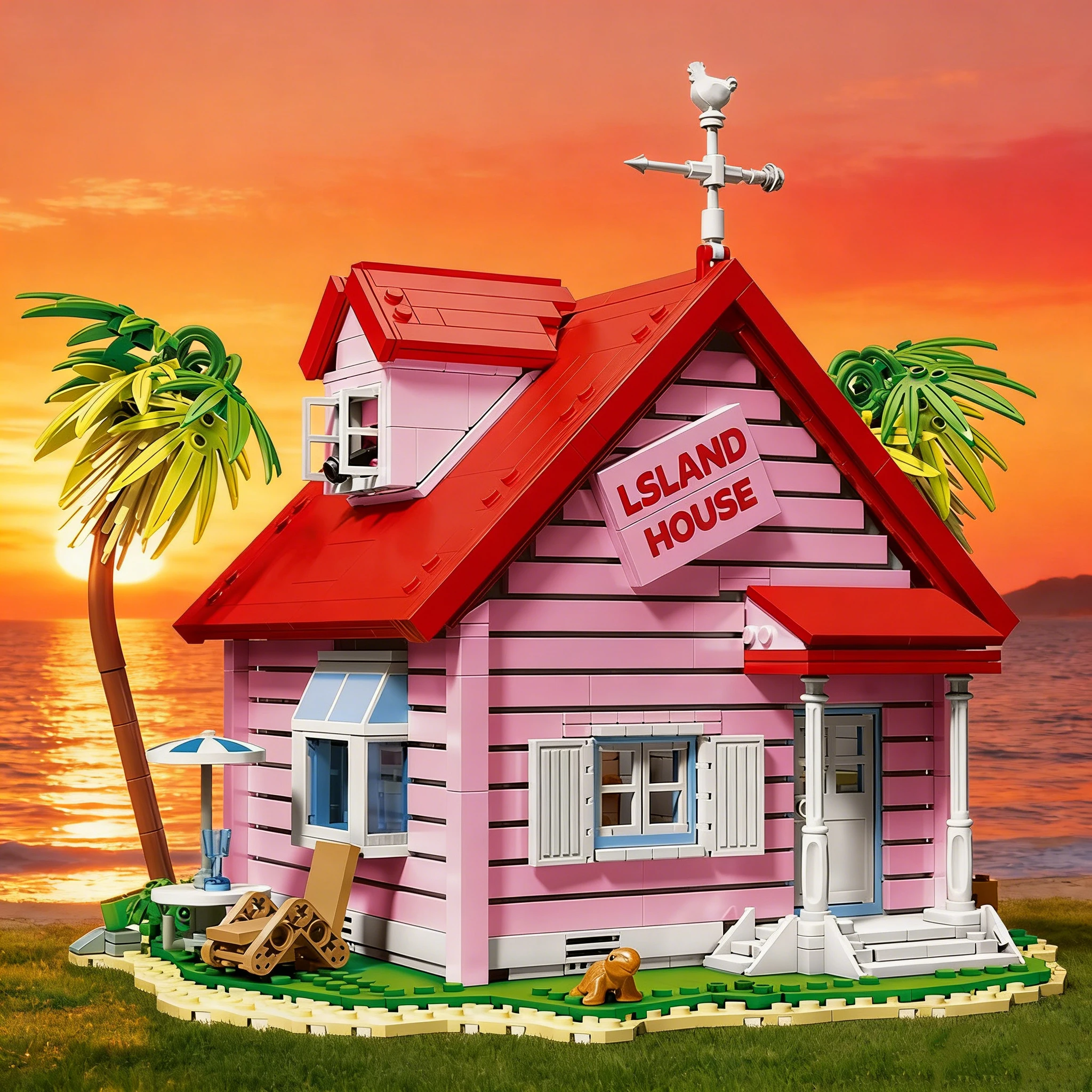 Bloques de construcción Kame House MOC, casa de maestro Roshi, modelo DIY, mini ladrillos, figuras, juguetes de ensamblaje para niños, regalos de cumpleaños