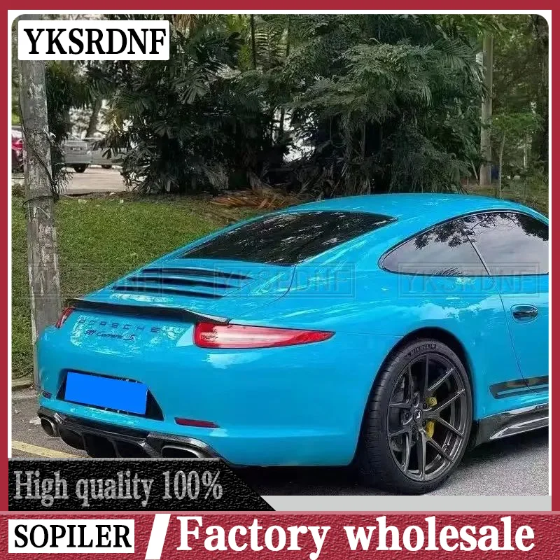 For Porsche Carrera 911 991 2012 2013 2014 2015 Car Decoration Tail Wing VRT Style Black Carbon Fiber Rear Wing Spoiler