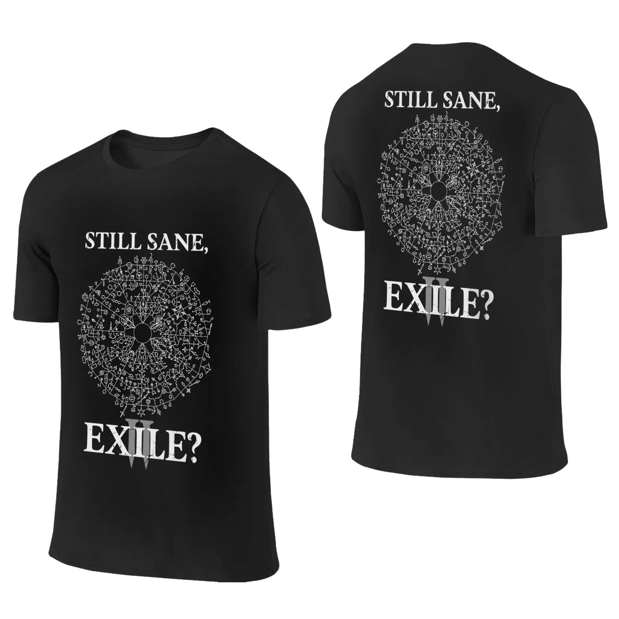 100% Cotton Path of Exile 2 still sane exile T-Shirt Men's Double Sided T Shirt Men Crew Neck Summer Shirts Tops S-6XL