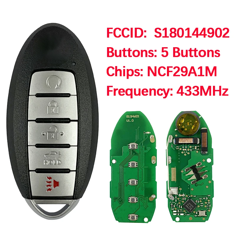 

CN027081 Aftermarket 5 кнопок Prox Smart Fob 4A чип 434 МГц 285E3-6CA6A S180144906 KR5TXN7 7812D-TXN7 для Maxima 2019-2020