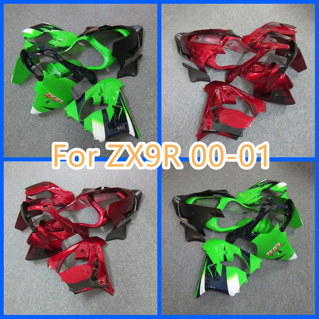 For Kawasaki ZX-9R 00 01 Street Sport Bodywork ZX 9R 2000 2001 ZX9R High Quality ABS Plastics Motorcycle Fairing Kit Free Custom