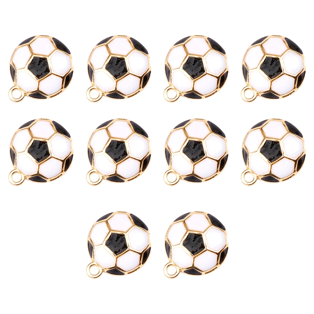 

10pcs Golden Soccer Jewelry Small Football Pendants Charm for Bracelet Necklace DIY Accessories Bright Color Excellent Texture