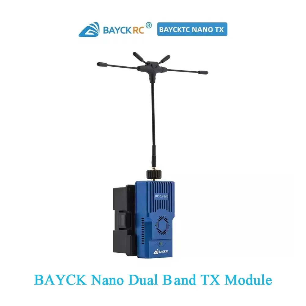 

BAYCK Nano Dual Band 915MHz/2.4GHz ELRS 1W RF TX Module Built-in Cooling Fan Dual/Single Antenna For RC FPV Drone