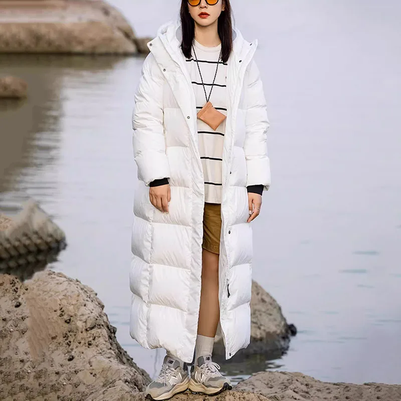 باركر شتاء دافئ مقنعين مزاجه فضفاض المرأة أسفل سترة 2025 جديد عالي الجودة سميكة أوزة أسفل المرأة أسفل سترة H487