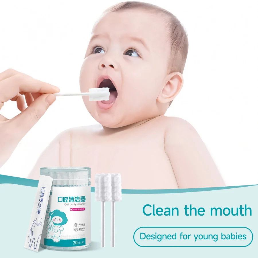 

30-90 шт., детский очиститель языка, одноразовая зубная щетка для новорожденных от 0 до 36 месяцев, чистый рот, мытье языка, артефакт, марля, ватный тампон