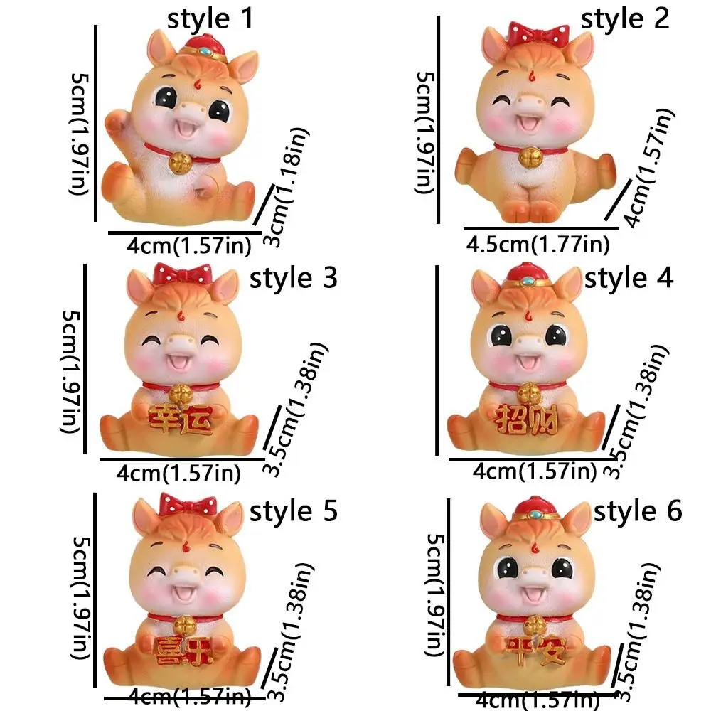 الراتنج 2026 الحصان العام التماثيل سنة الحصان نابض بالحياة زودياك الحصان التميمة الصينية الزخرفية مصغرة الحصان أرقام #6