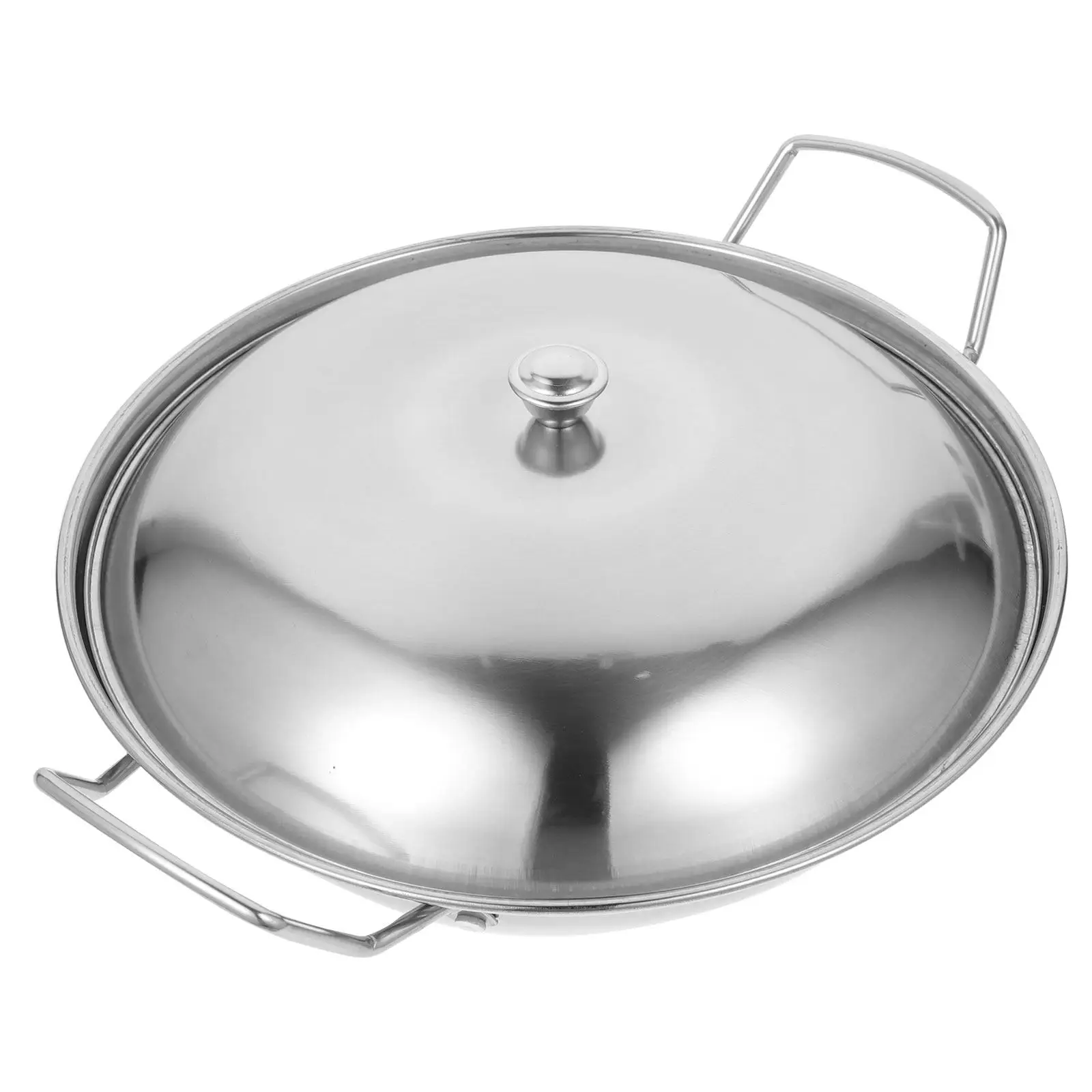 

1Set Anti-Scalding Double Ear Stainless Steel Hot Pot Smooth Surface Fast Heating for Household Kitchen Outdoor Alcohol Stove