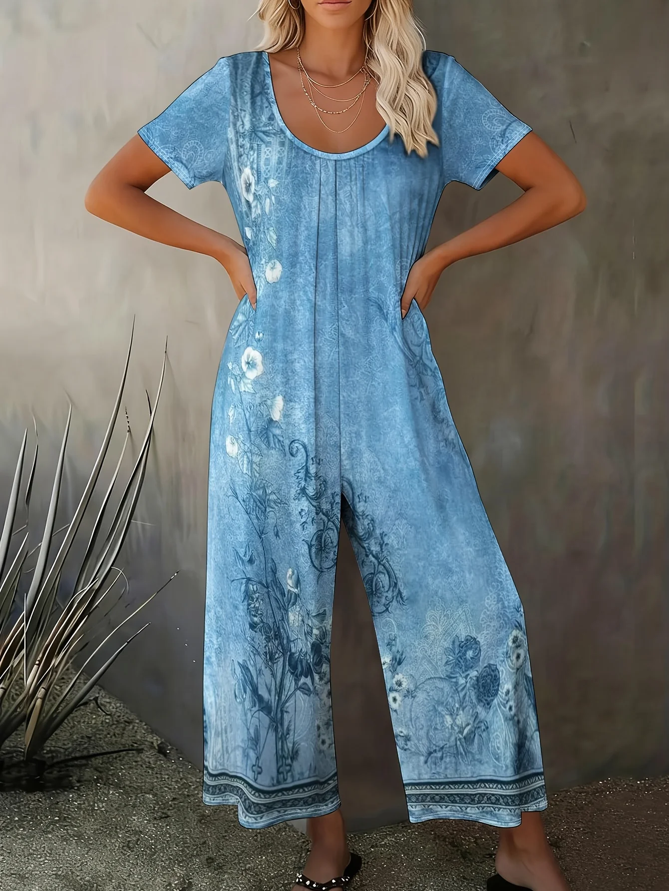 Damski kombinezon w dużych roz – Romper Floral Print recenzja i cena