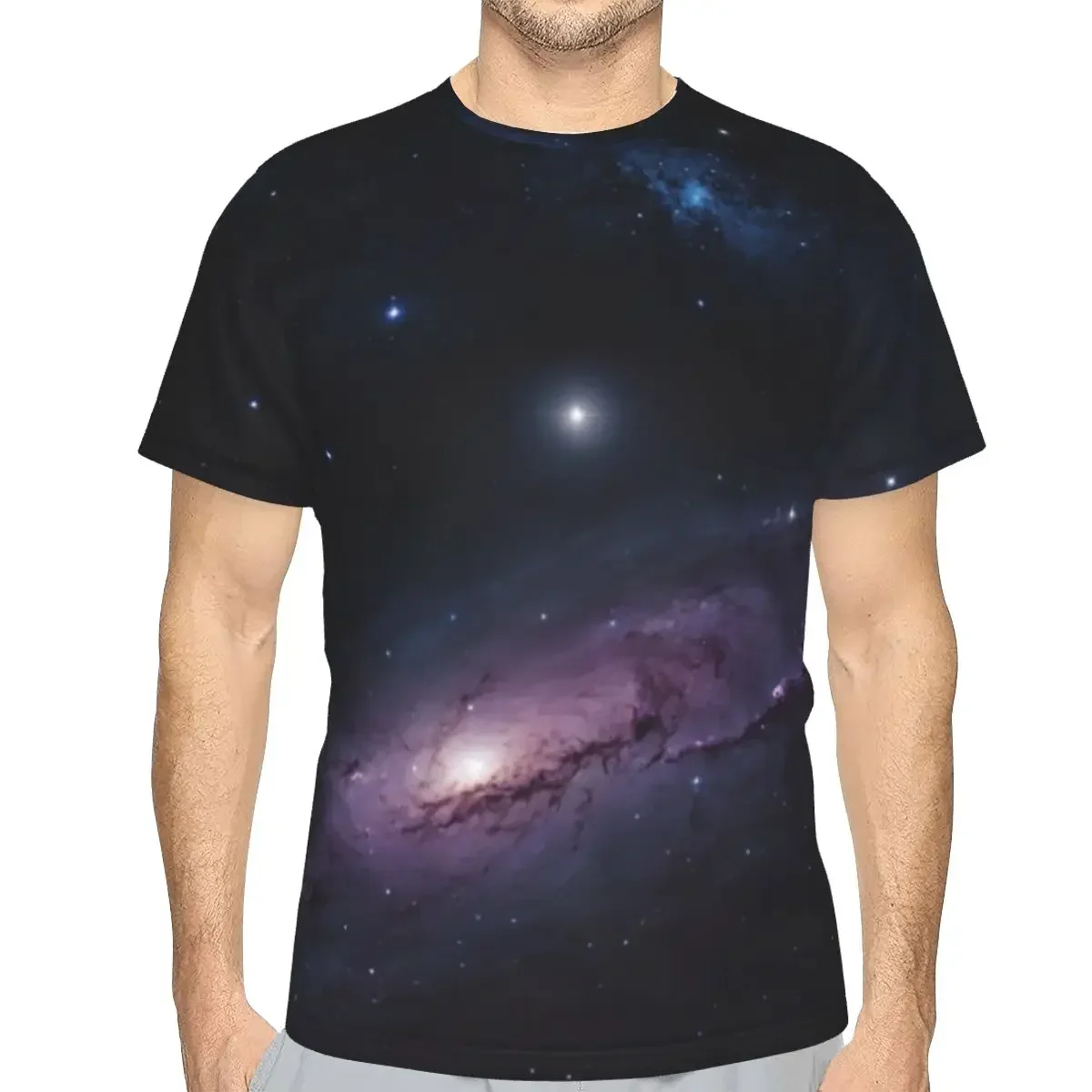 Cloak Galaxy Universe Planets polyester T-Shirt Men'sFashion T Shirts Men Round Neck Short Sleeve
