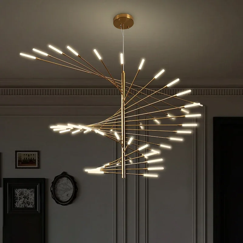 Nordic Minimalist Restaurant LED Chandeliers Designer Art Fireworks Pendant Lamp for Villa Living room Bedroom Lighting Fixtures