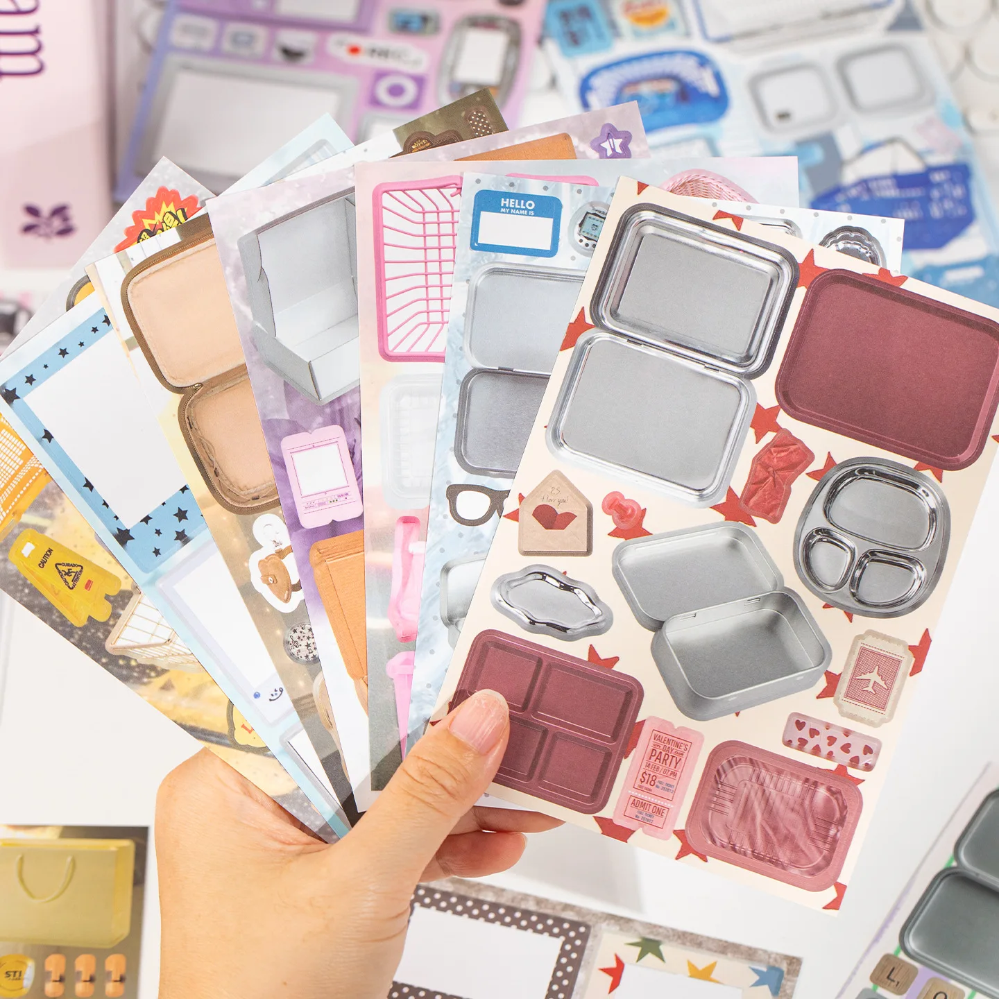 2Pcs Korean Style Frame Speech Bubble Sticker Book Decorative Decals for Journal Scrapbooking DIY Craft Supplies