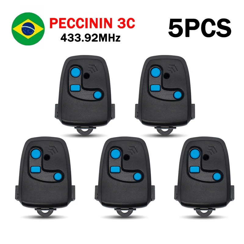 

5PCS 433.92MHz PECCININ TX 3C With Clip Remote Control Rolling Code Garage Door Opener PECCININ 3C Wireless Hand Transmitter