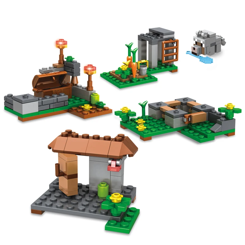 

Cartoon 4In1 Small Farm Building Blocks Assembly Educational Toys for Children Birthday Christmas Gift