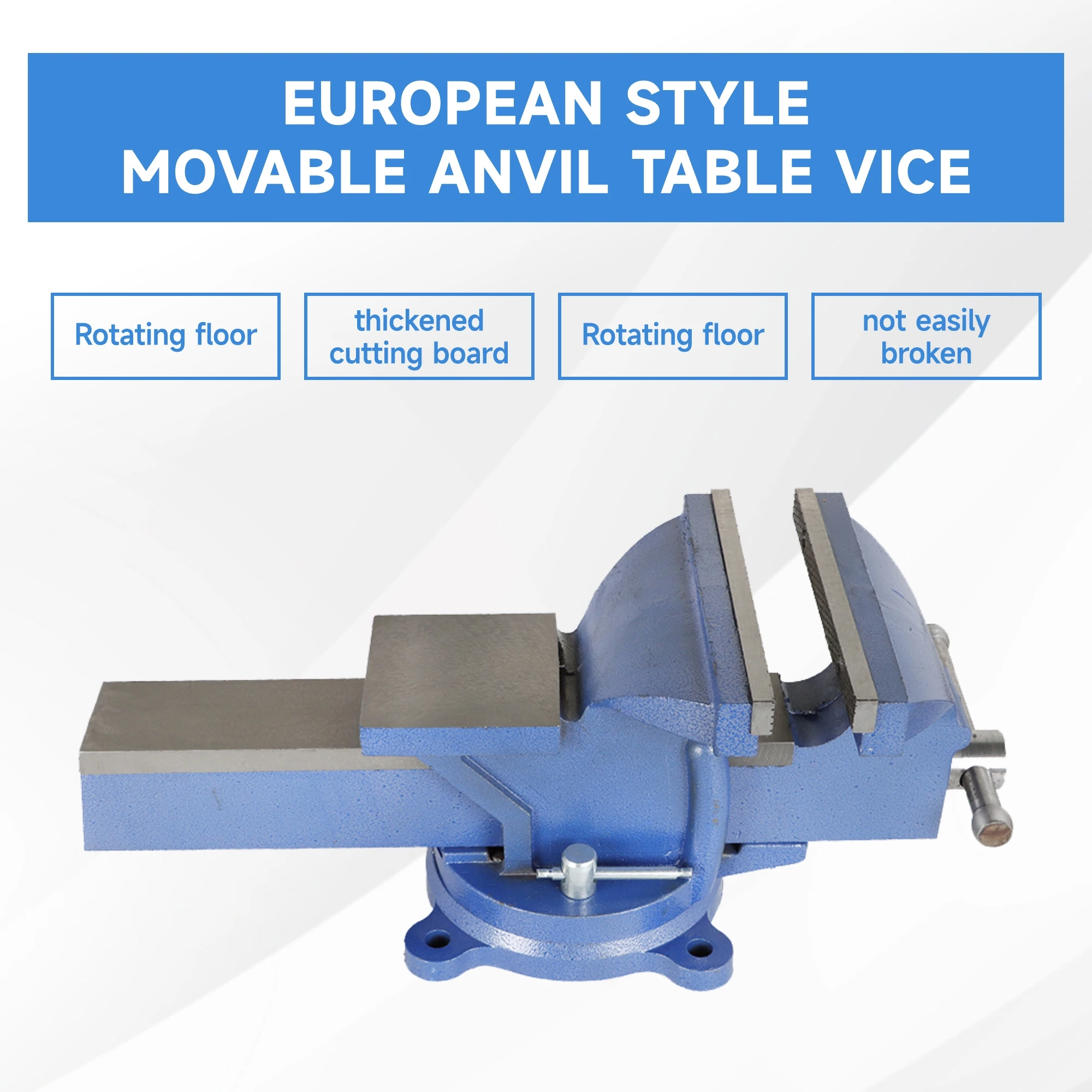 8 Inch Swivel Bench Vise 8-Inch Heavy Duty Bench Vise Clamp Vises Locking Base Top Anvil Work Bench Fit for Home and Business Application