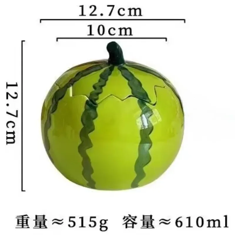 

Watermelon Bowl, Cute High-value Household Ceramic Bowl with Large Capacity and Lid, Microwave Can Be Used for Salad Noodle Bowl