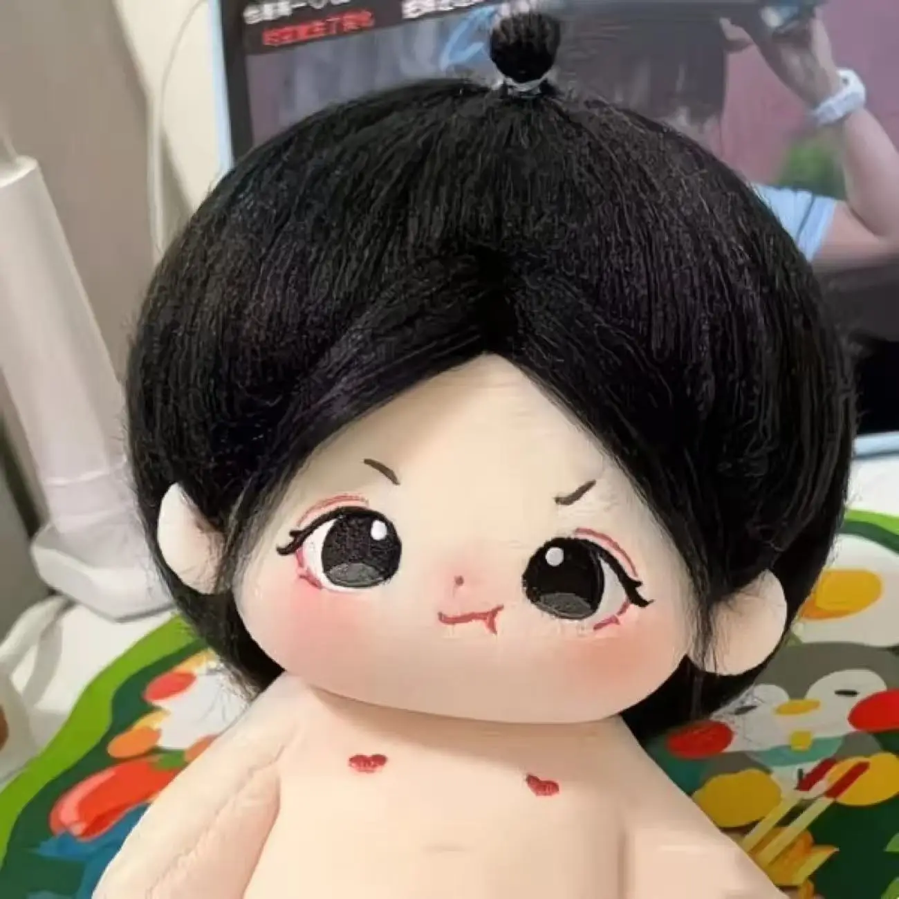 Long black hair 20cm girl replace Clothes Plush Idol Doll Clothes Kids Stuffed Animal Cute Cartoon Fans toys Gift dolls