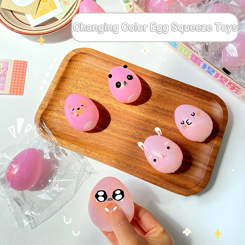 Fidget Speelgoed Veranderende Kleur Ei Knijpspeeltje Pailletten Liefde Fidget Speelgoed Stress Reliever Mochi Pinch Kneden Speelgoed Kid Party Favor