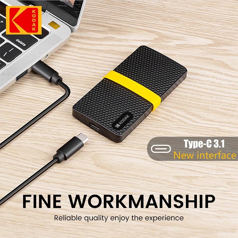 Kodak X200 Mini External Portable SSD Solid State Drive 256G USB3.1 Type- C 1.8 Inch 512 Laptop Desktop Hard Drive