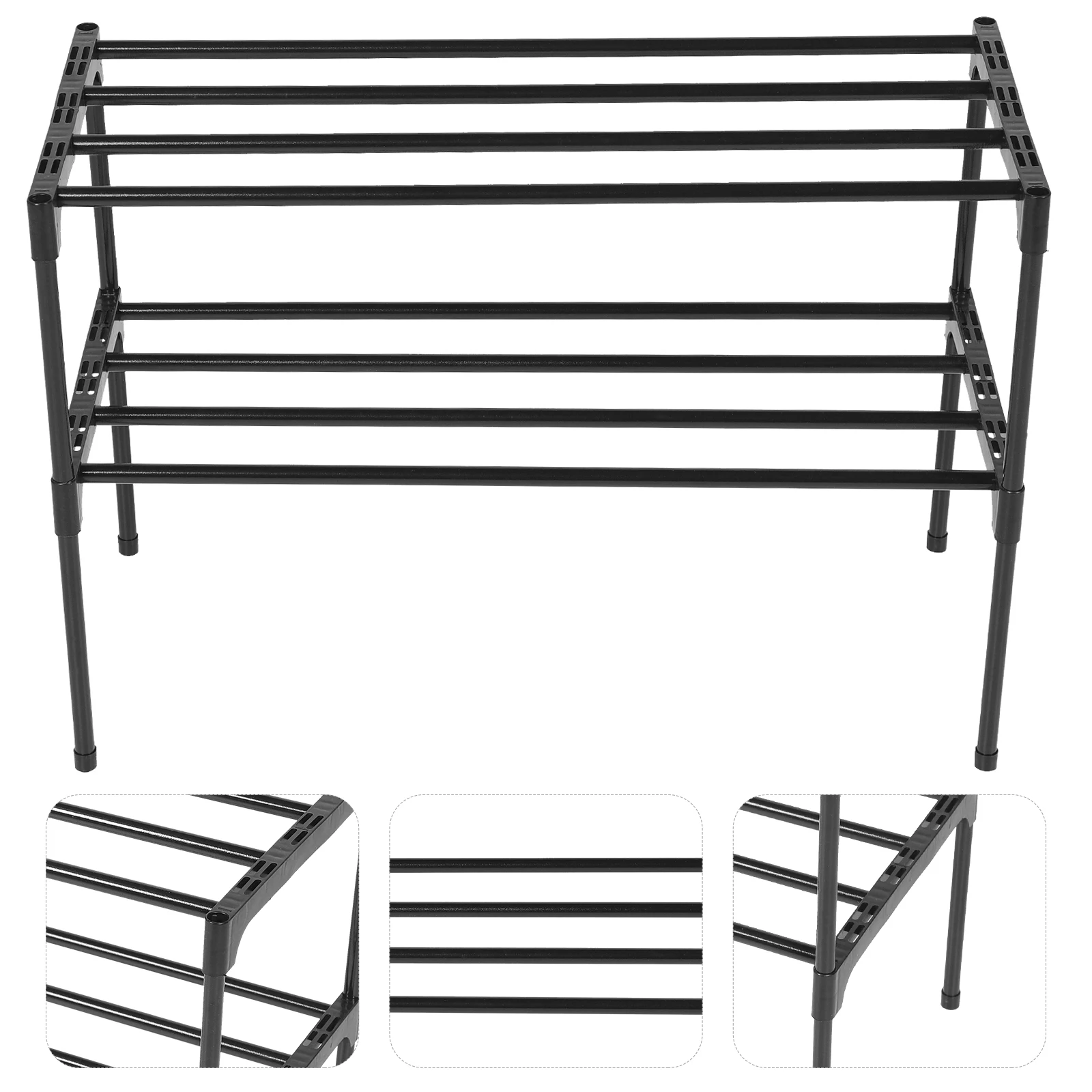 

Stainless Steel Shoe Rack 2 Tier Shoes Holder Organizer Storage Small Space Saver Double Layer Shoe Shelf Entryway Household