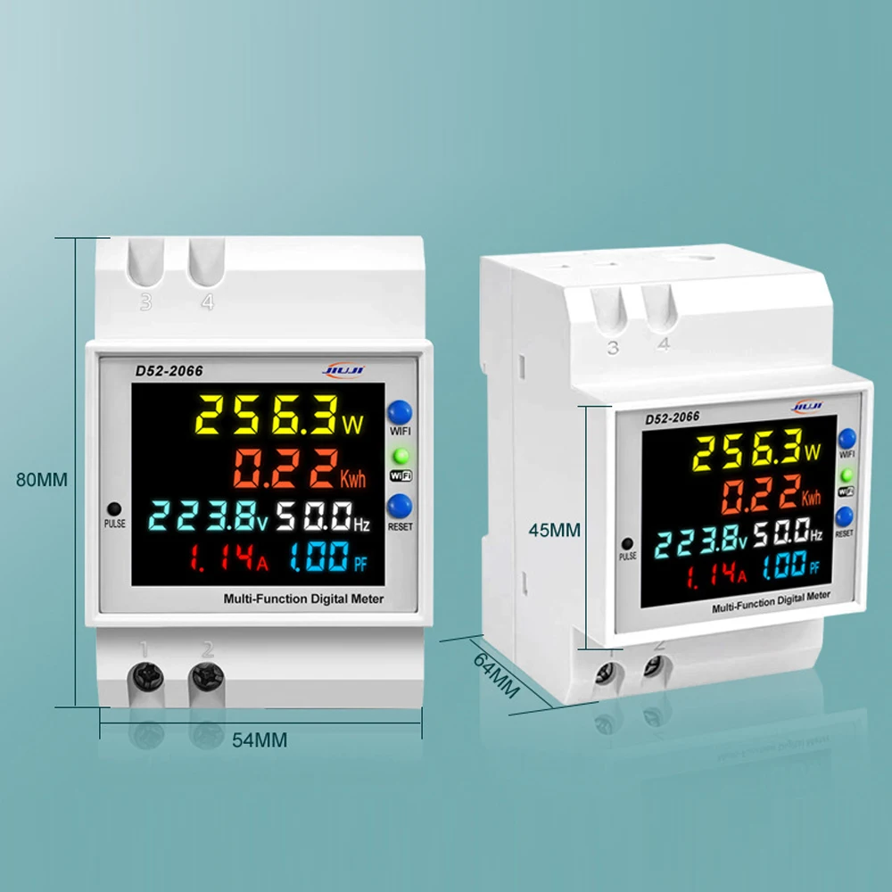 Tuya WiFi kompaktowy licznik energii domu DIN-Rail miernik napięcia i prądu wielofunkcyjne mierniki częstotliwości współczynnika mocy
