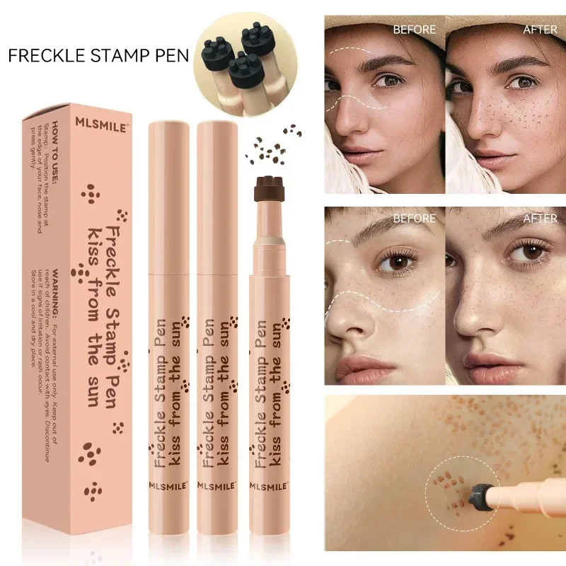 Heallor Waterproof Face Fake Freckles Pen Natural Lifelike Liquid Freckle Stamp Dot Spot Pen Quick Dry Long Lasting Cover Mole P