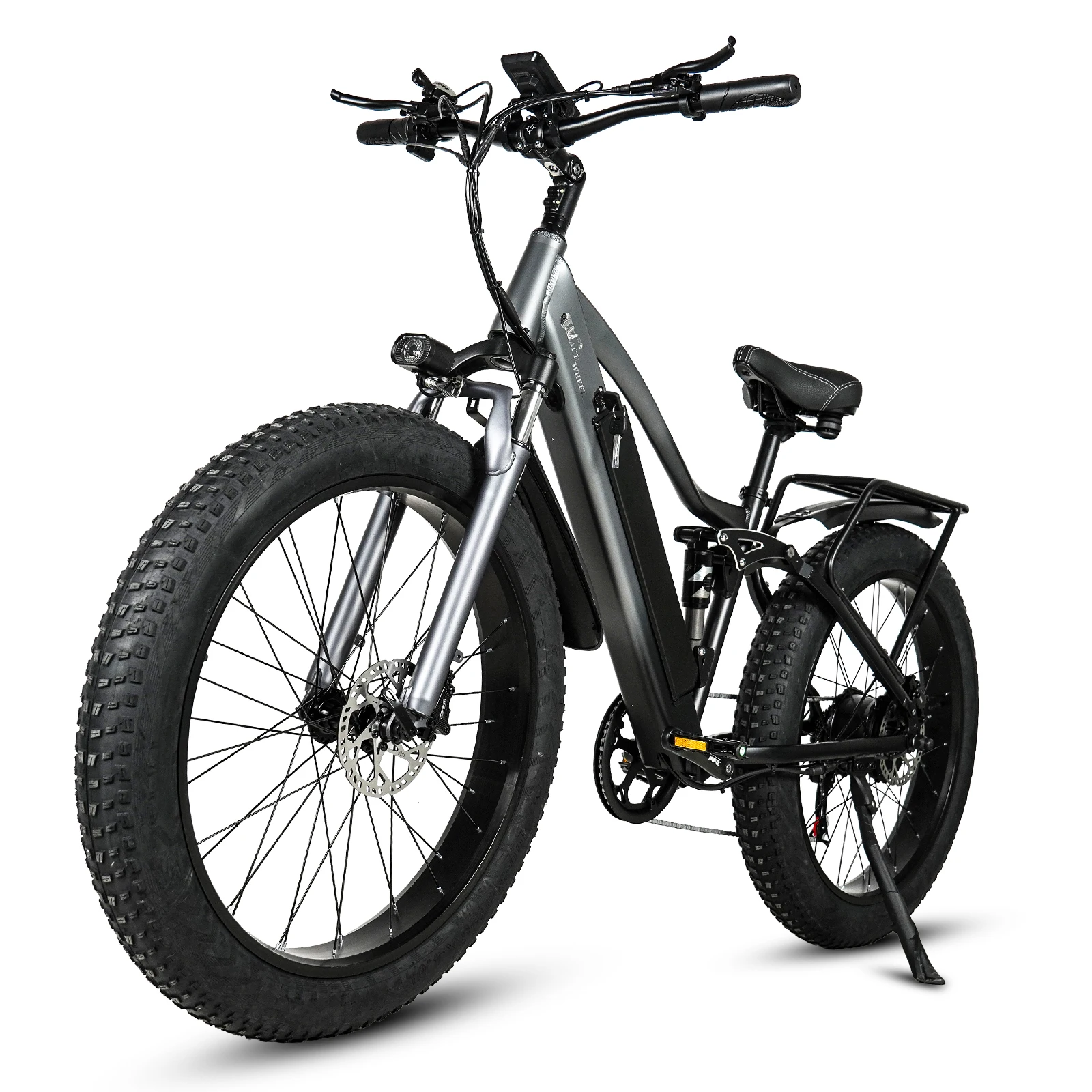 2.0 Electric Bike for Adults 500W Peak Motor 28MPH Max Speed Folding Ebike 26 Inch Fat Tire with Dual Suspension Freight free