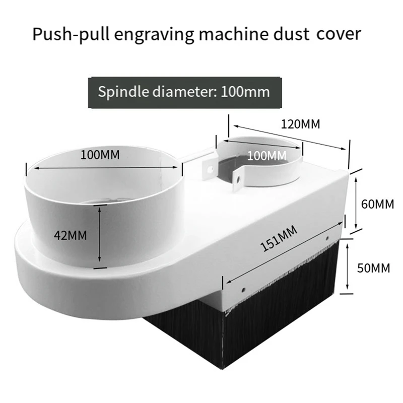 เครื่องแกะสลักรองเท้าแปรงเก็บฝุ่นเราเตอร์ CNC เครื่องมือทำความสะอาดแปรงสำหรับงานไม้ขนาดเส้นผ่าศูนย์กลาง90มม. ฝาครอบแกนหมุน (มีการ์ด) ทนทาน