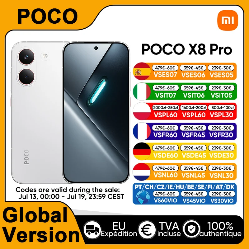 Smartfon POCO X8 Pro 5G Wersja Globalna Dimensity 8500-Ultra 6,59" 120Hz 1,5K Ultra-jasny wyświetlacz AMOLED Bateria 6500mAh NFC