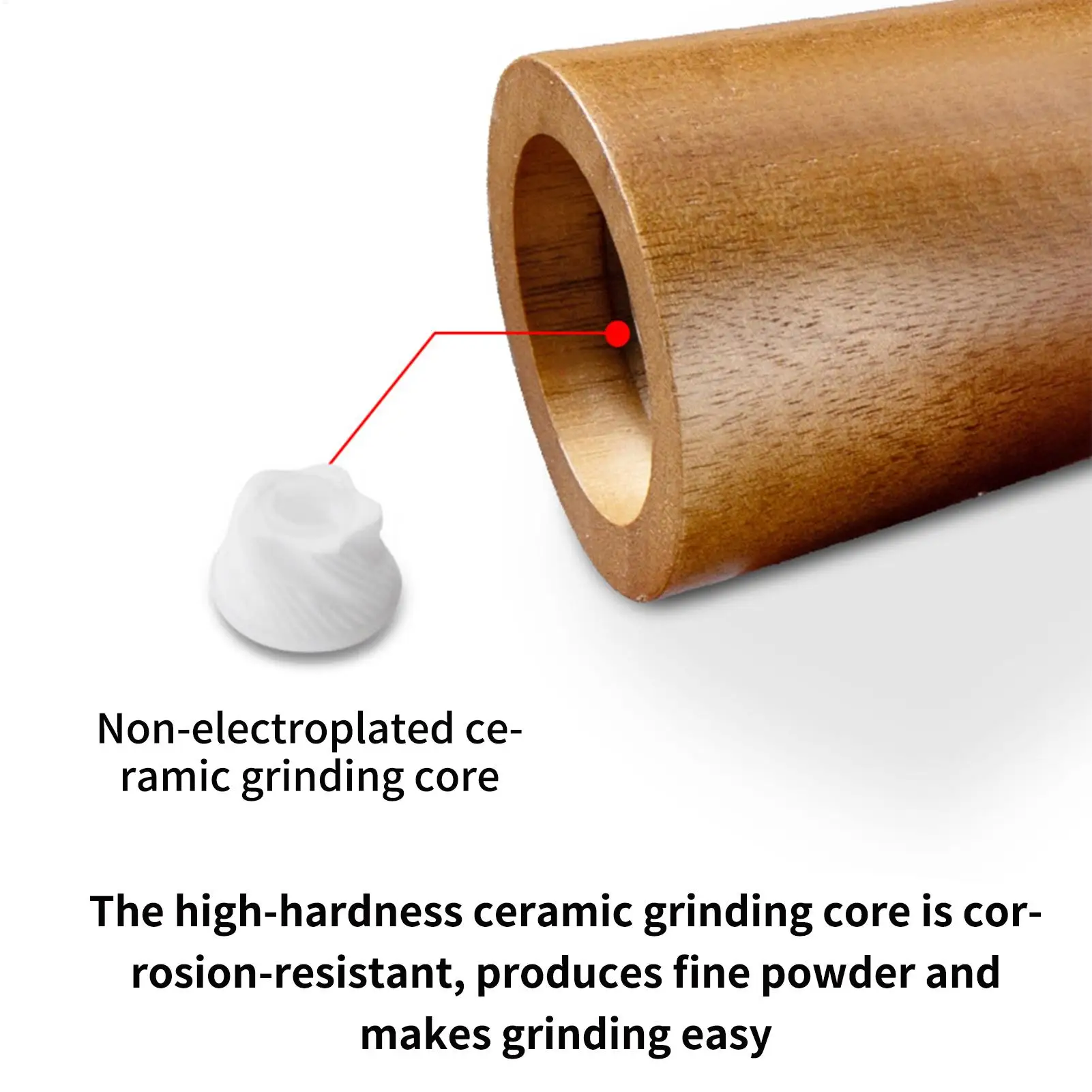 

Salt Grinder Wooden Adjustable Coarseness With Spoon Salt And Pepper Mill Manual Tool Set For Seasoning Home Kitchen Restaurant