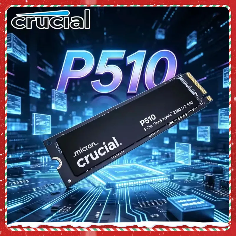 Crucial P510 1TB M.2 2280 PCIe 5.0 NVMe Drive 11000MB/s Read&9500MB/s Write Excellent Performance Upgraded successor to P3 Plus