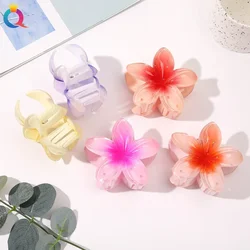 Korea Flower Shape Hair Claw Clips 8cm Women Sweet Girls Gradient Crab Hair Claws Ponytail Hairpin Barrette Headwear Accessorie