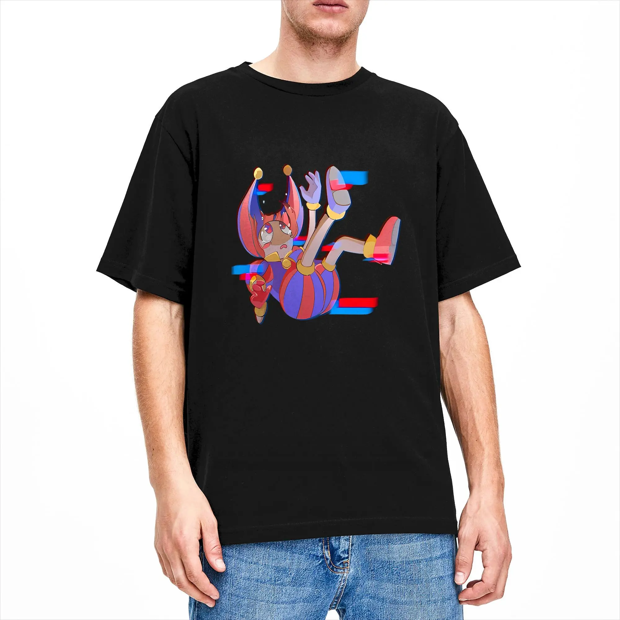 Amazing Circus Pomni 100% Cotton T-Shirt For Mens Summer  Street Style T-Shirts O-Neck Trendy Cool Tees Oversized Hot Sale Tops