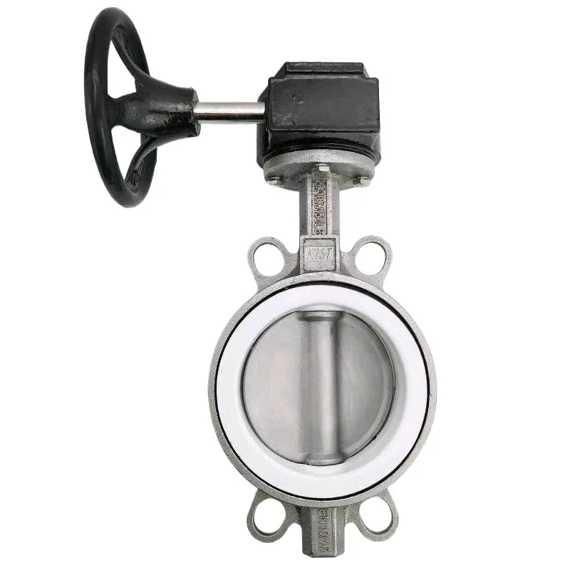 For 304 Stainless Steel Turbine Clip-on Butterfly Valve