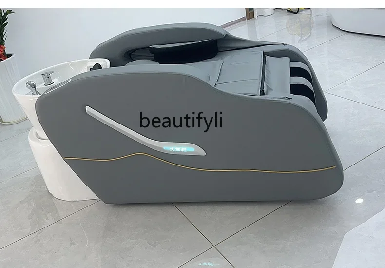 Automatic Intelligent Electric Massage Shampoo Bed Hair Salon Ceramic Basin Flush Massage Integrated