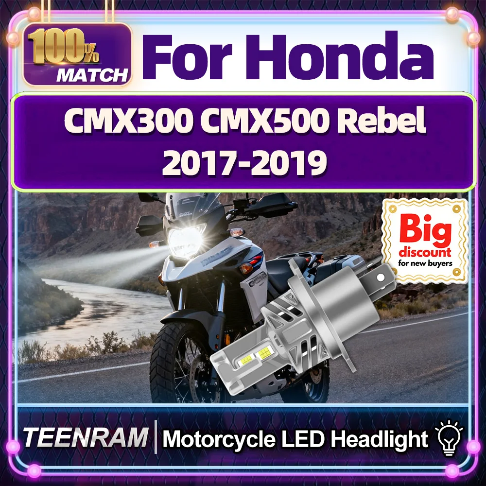 TEENRAM для Honda CMX300 CMX500 Rebel 2017 2018 2019 мотоциклетные светодиодные лампы для фар 150 Вт Hi/Lo мотоциклетные ампулы для фар TEENRAM для Honda CMX300 CMX500 Rebel 2017 2018 2019 мотоциклетные светодиодные лампы для фар 150 Вт Hi/Lo мотоциклетные ампулы для фар
