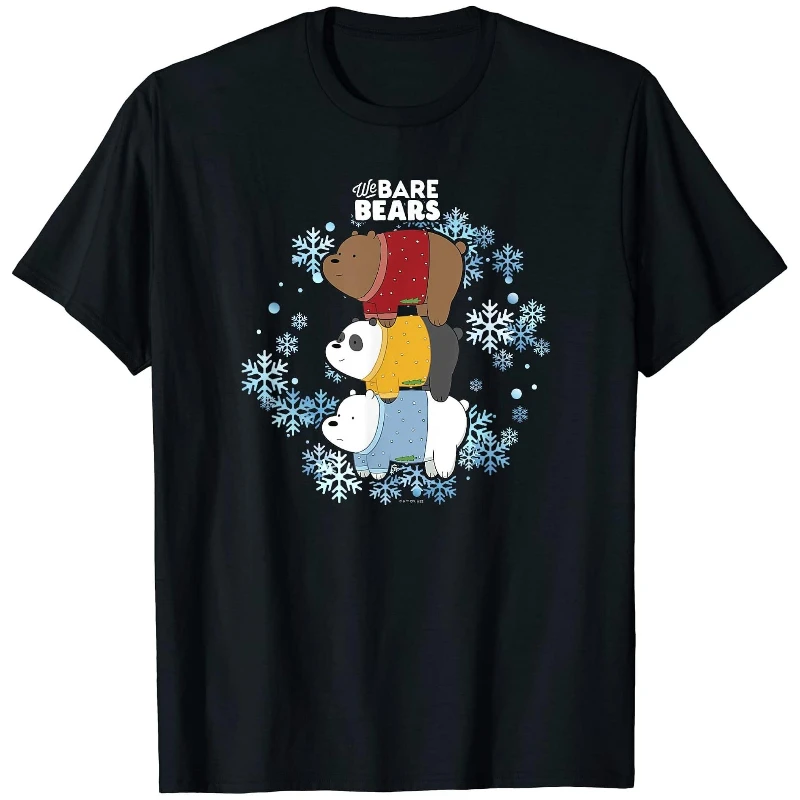 

We Bare Bears Графический принт Лето Осень Зима Хлопковые мужские и женские футболки с короткими рукавами Роскошный бренд для занятий спортом на открытом воздухе