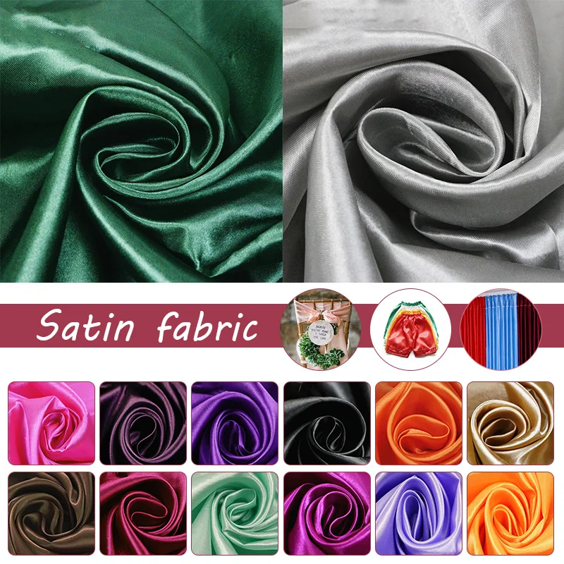 1M Stretch Soft Satin Fabric Wedding Party Decoration Box Lining DIY Clothing Sewing Background Accessories