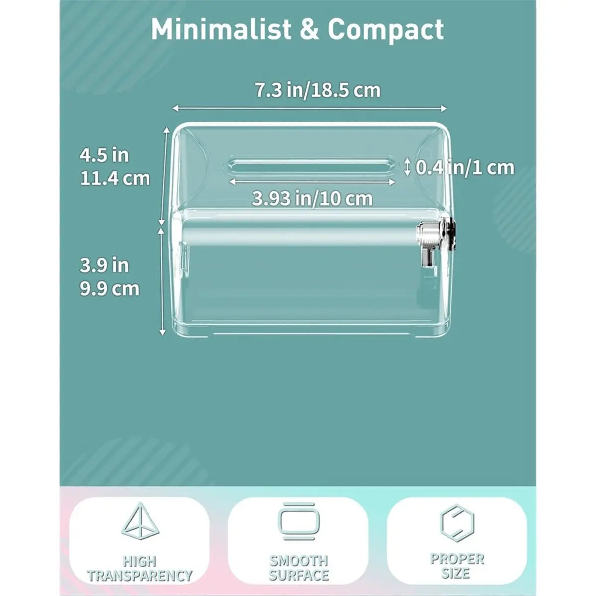 A24I Acrylic Donation Box for Fundraising, Clear Suggestion Box with Slot and Lock, Desktop Ballot Boxes Tip Jar