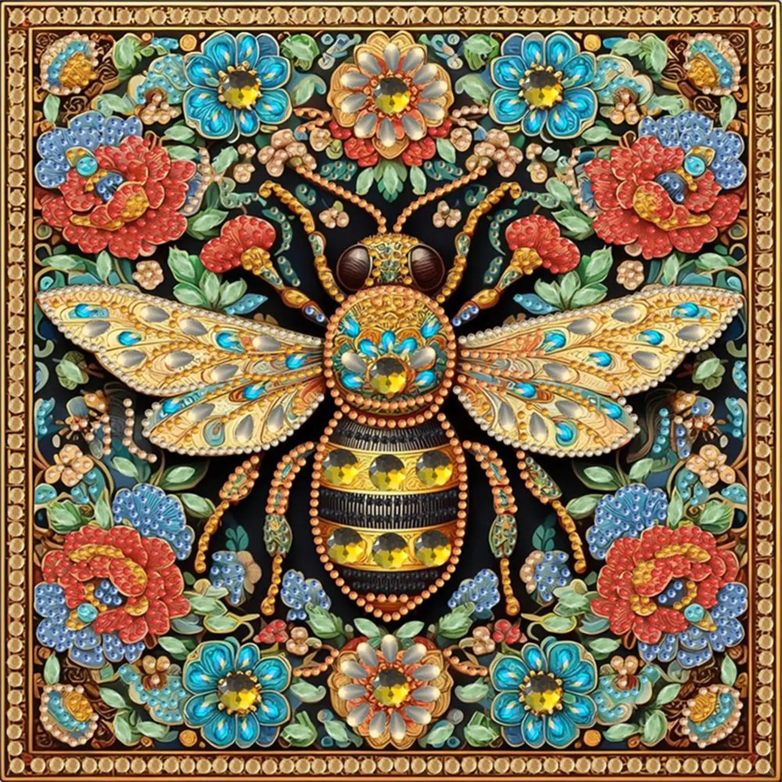 

5D DIY Partial Special Shaped Drill Diamond Painting Kit Bee Decoration 30x30cm