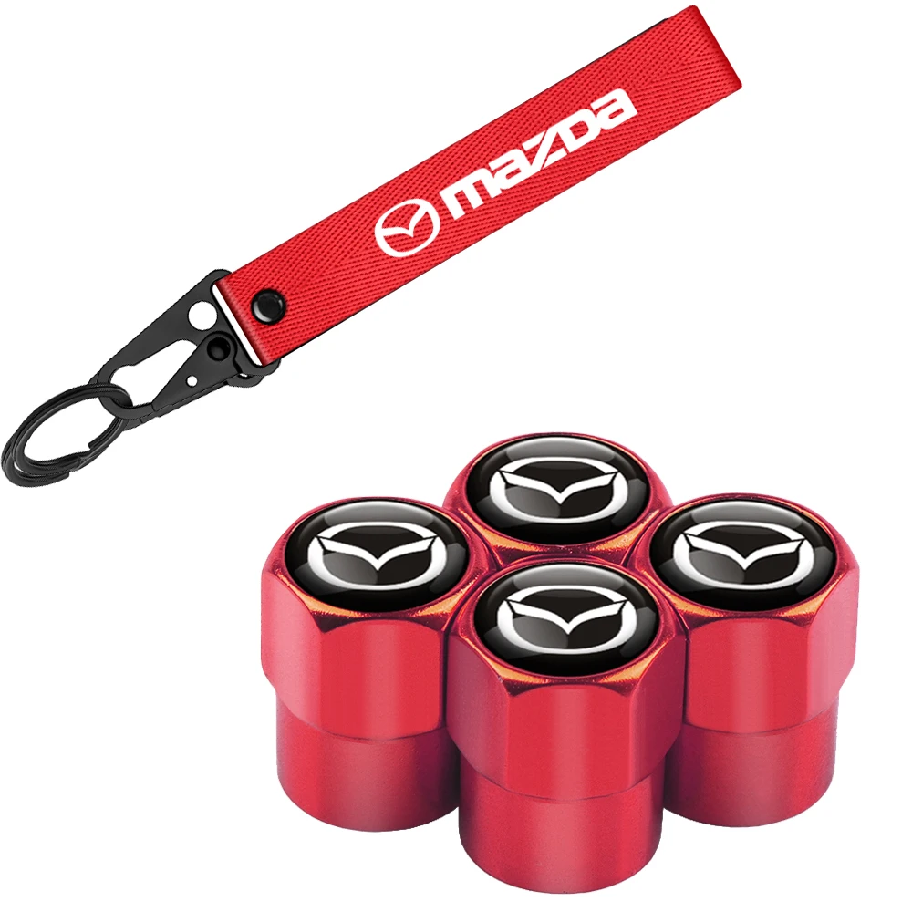 Metal chaveiro do carro anel chaveiro tampa da válvula da roda do pneu do carro capa para mazda 3 axela cx5 cx3 cx4 cx30 cx9 atenza demio rx7 RX-7