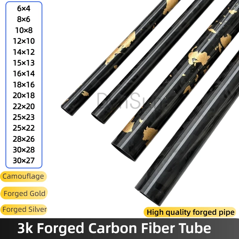 

1pcs Length 1000mm High Composite Hardness Material Camouflage carbon fiber tube OD6-30mm Pipes For Plant Protection Aircraft