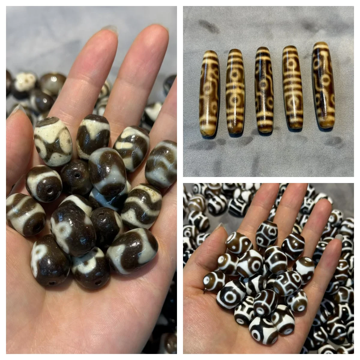 

50pcs/lot Limited Time Discount Premium Craft Agate Dzi Wholesale Weathering lines Multiple patterns Accessories Loose beads