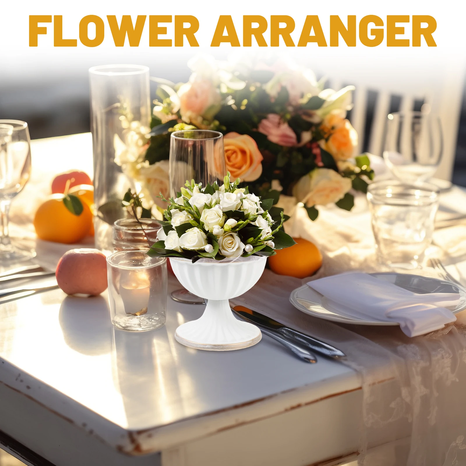 

Metal Flower Vase Decorative Plant Pot Home Office Wedding Party Iron Retro Centerpiece Banquet Table Top Vase Decor