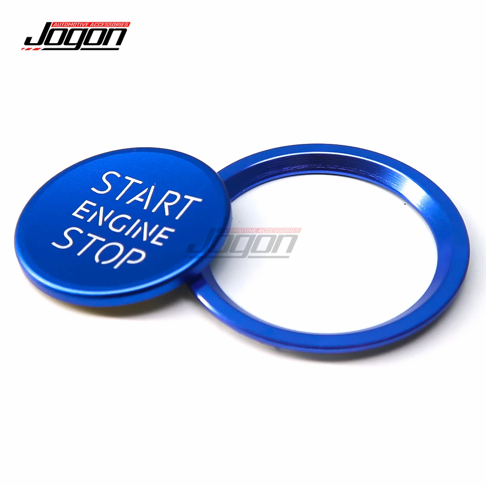 Red & Blue For Audi A4 A5 B9 B8 A6 A6L A7 C7 Q5 8R Car Interior Engine Start Stop Button Ring Ignition Cover Trim Accessories