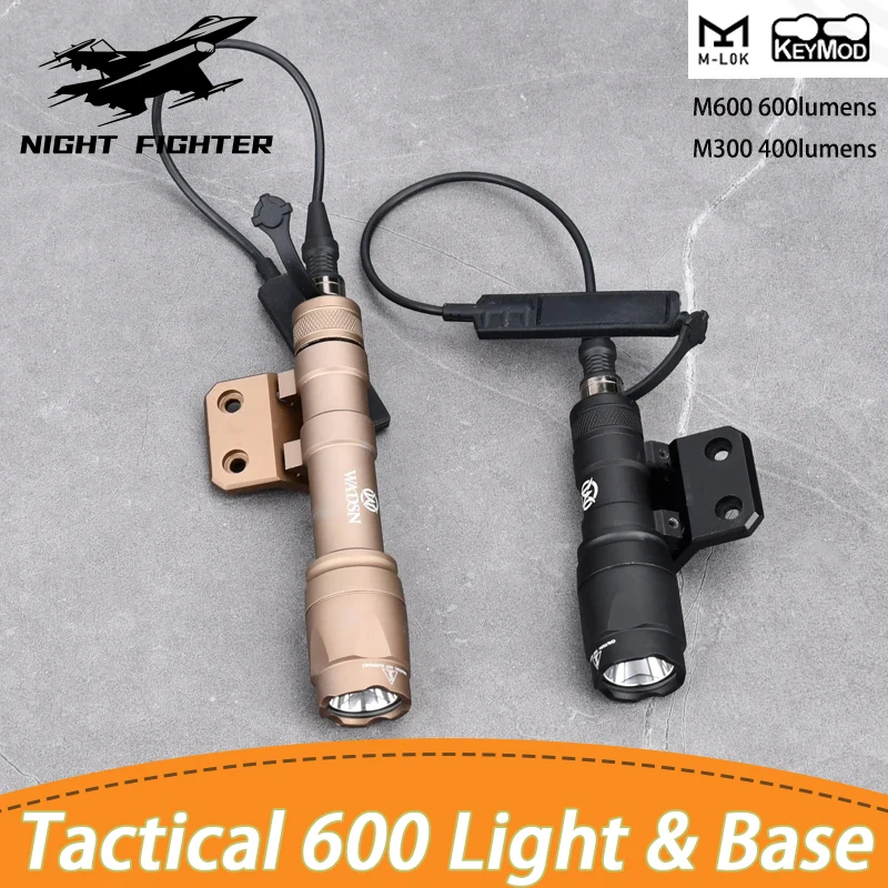 

WADSN M600 M600C M300 M300A Flashlight With M-Lok Keymod Rail Offset Mount White Light Hunting Weapon Airsoft Scout Accessory