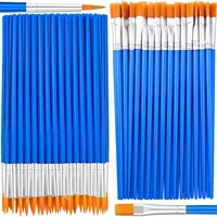20-200Pcs Painting Brushes Set Art Round Flat Nylon Hair Paint Brush for Oil Acrylic Watercolor Kids/Artists/Beginners/Students 6