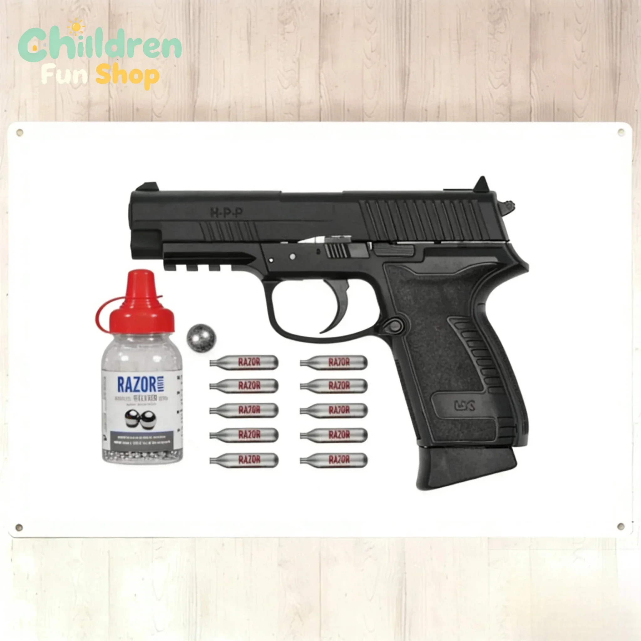 UMAREX XBG 4,5mm WIATRÓWKA PISTOLET + Śrut 1500 BB + 10 Szt Kapsuł CO2 Vintage Decor Metal Wall Sign