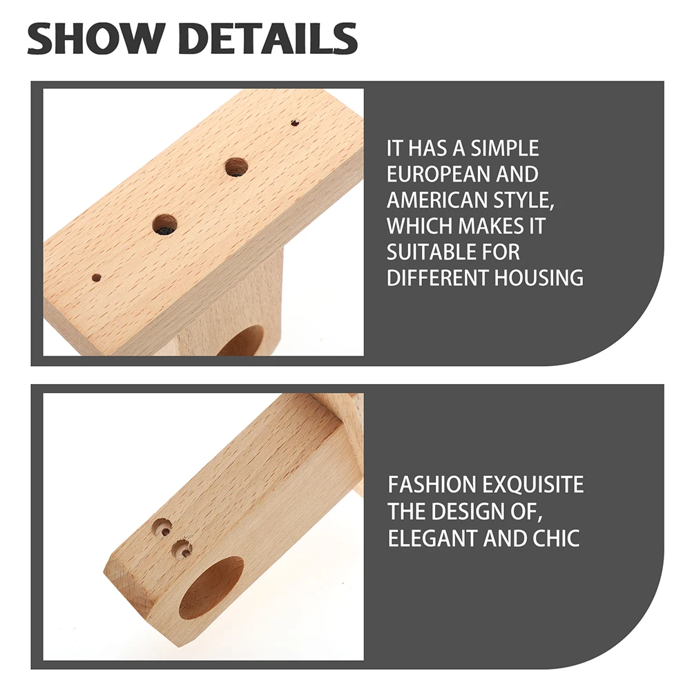

2pcs Curtain Rod Fixing Bracket Hangers Wood Holders Solid Hooks For Walls Easy Install Sturdy Suitable Decoration Needs